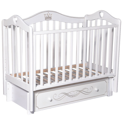 Детская кроватка-маятник Антел Каролина 55 белый